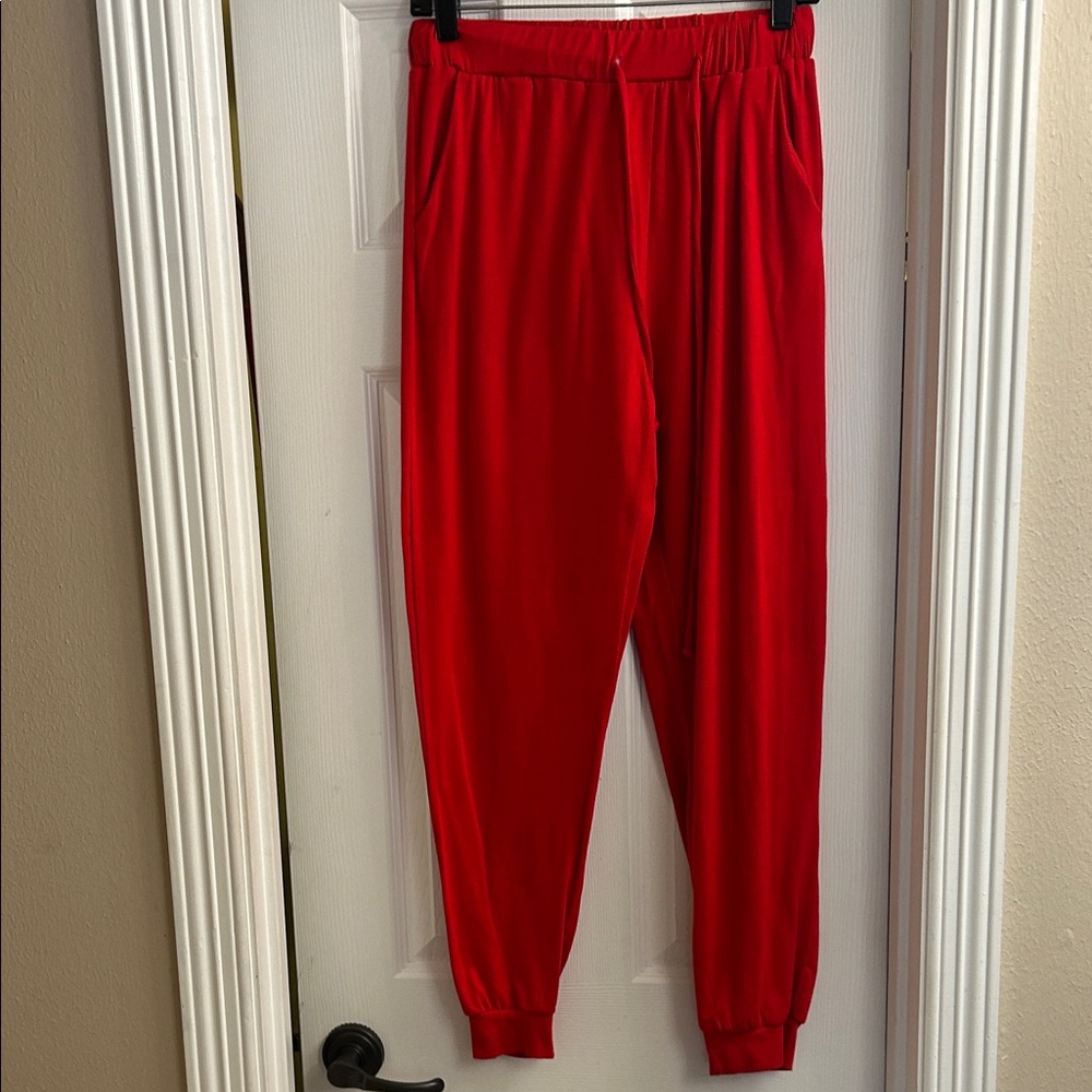 Vibrant Red Jogger Pants